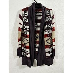 BCBGMAXAZRIA Women's Southwestern Cardigan Sweater Size‎ L Acrylic Knit